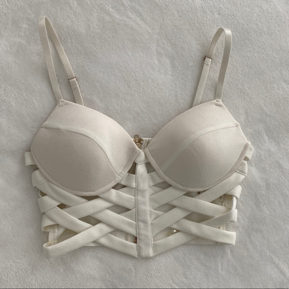 Entry White Cropped Tank Bralette